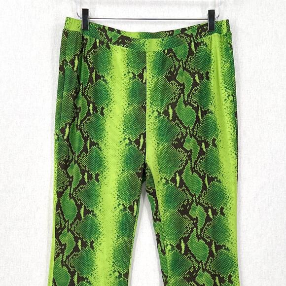 CULT GAIA X BRATZ Sheridan Pants Womens XL Green Ombre Snakeskin Flare NEW - Picture 4 of 16